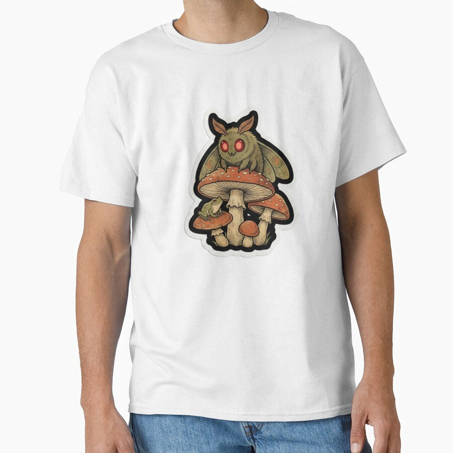 Vintage Cryptid Field Guide Mothman and Mushroom Goblincore Spring Nature Illustration by StickyGuys