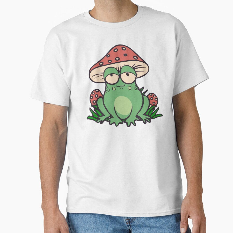 Frog in Mushroom Hat Cottagecore Aesthetic Fairy Frog Lover Gift by alenaz