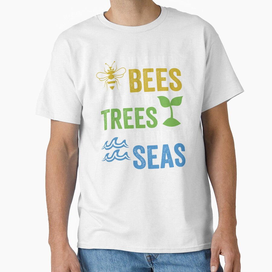Help More Bees Plant More Trees Clean The Seas,Bees Trees Seas,Save The Bees, Plant More Trees, Clean The Seas,Camping,Camper,Hiking,Outdoor,Cute Natural by salyasshirt ⭐⭐⭐⭐⭐