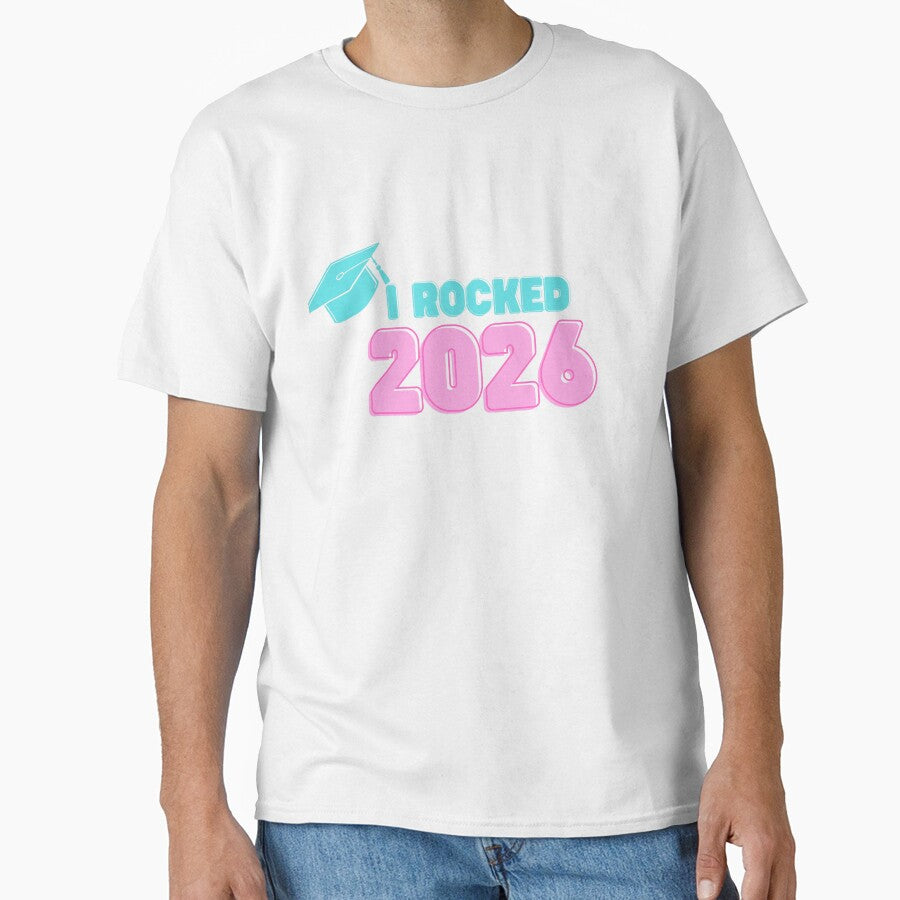 Rocked Retro pastel Class of 2026 (print on black) by Cottageshop