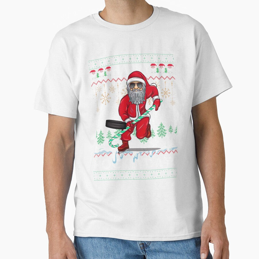 Ice Hockey Ugly Christmas Santa Claus Happy Hockeydays by Twan-Pas31