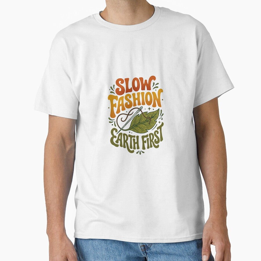 Slow Fashion Earth First Retro 70s Sustainability by PictoVibe