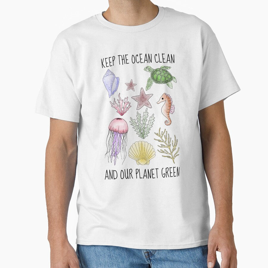 Keep the Ocean Clean – Ocean Conservation Design with Marine Animals by RockFireMerch