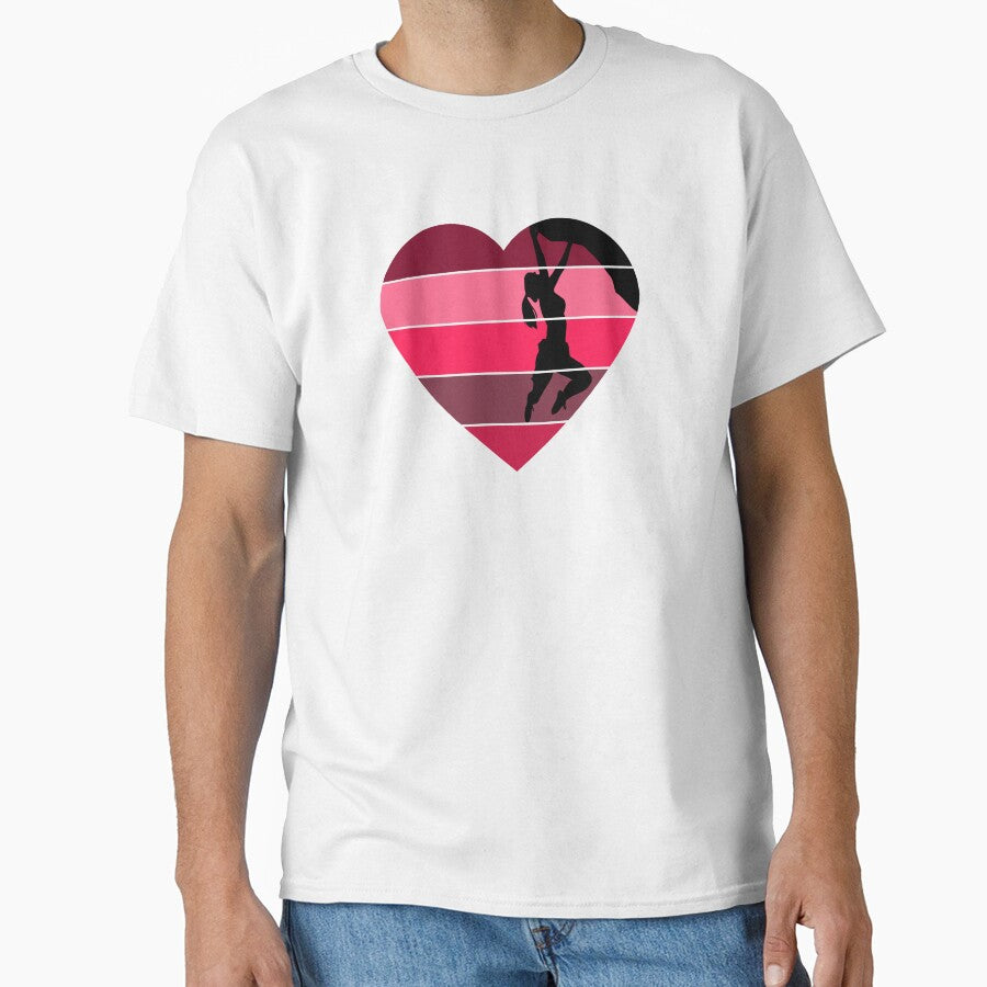 I Love Bouldering - Woman Bouldering - Pink Heart by HeatherPore
