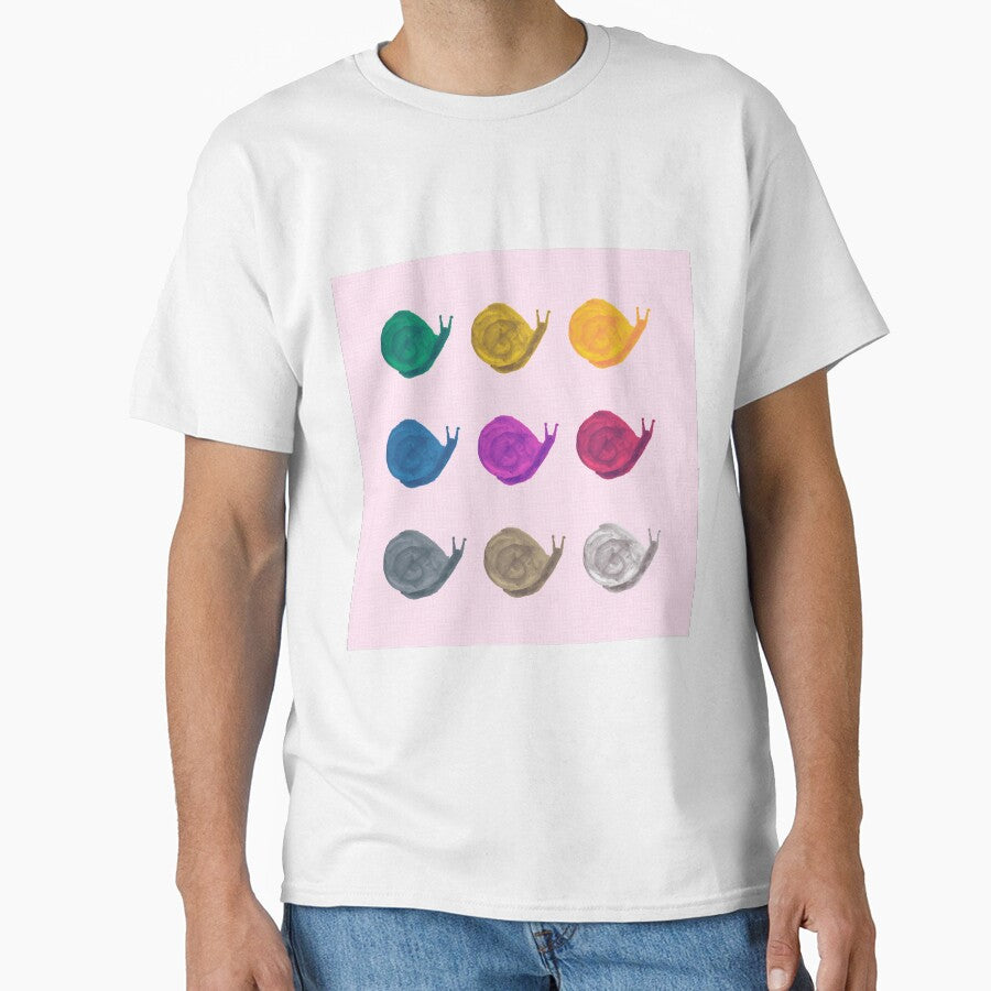 Colorful Snails Grid Art - Retro Pastel Aesthetic by Kapsula2023