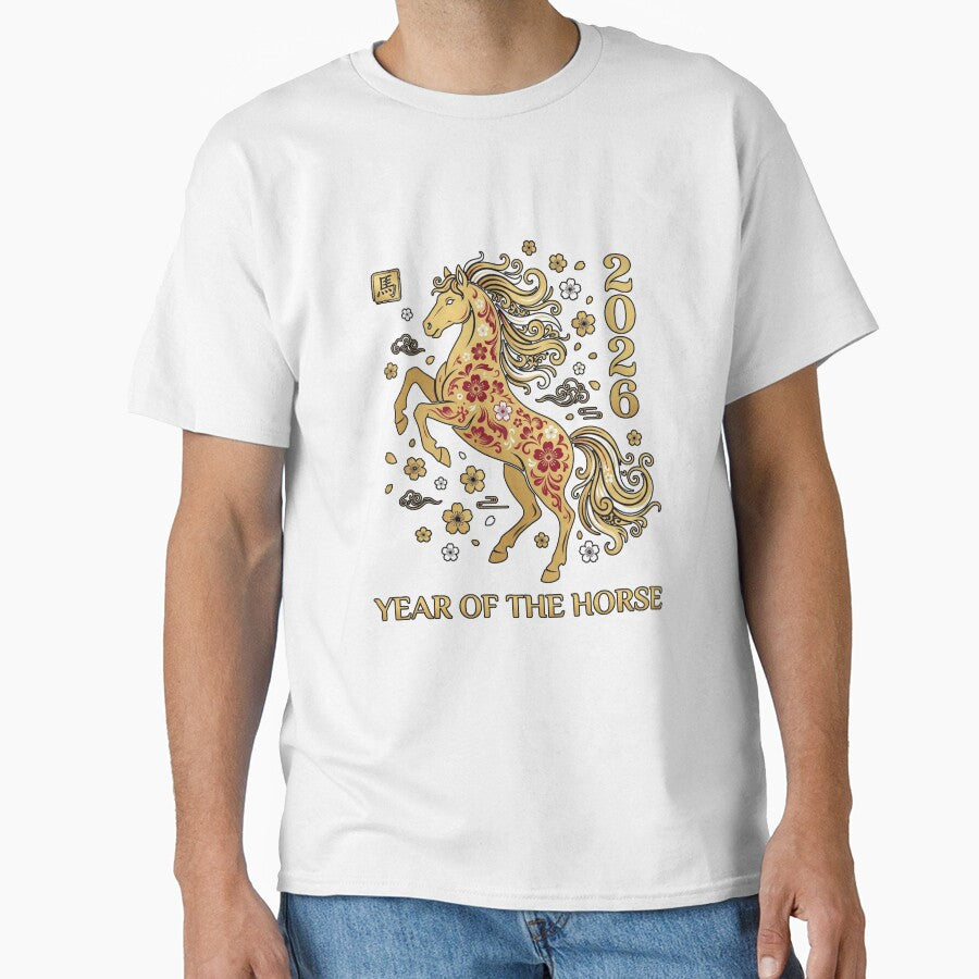 Lunar New Year Tee – 2026 Year of the Horse, Festive Chinese Zodiac Gift Graphic Tee by saloui