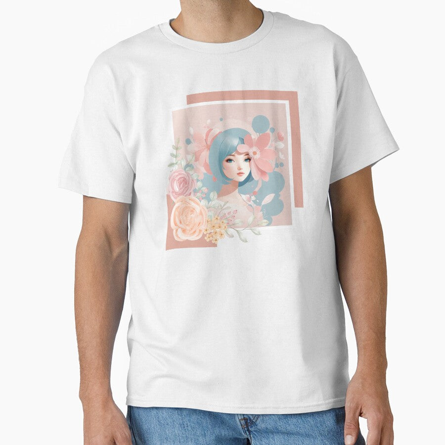 Beautiful woman with babyblue hair, pastel tones by Piano-pn