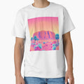 Vaporwave Uluru Sunset Art Print - Synthwave Ayers Rock with Palm Trees Retro 80s Poster by EllDAV777