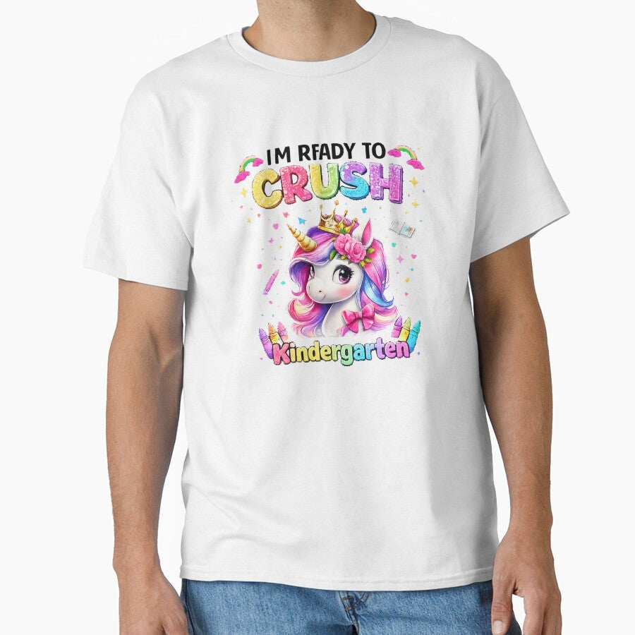 I'm Ready to Crush kindergarten Unicorn Back to School Girls by QuiteOrbit
