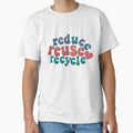 Reduce Reuse Recycle Environmental Advocacy Blue Red Retro by cashewdays