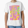 Smooth Contours Retro Modern Abstract Pattern Yellow Lilac Lavender by kierkegaard