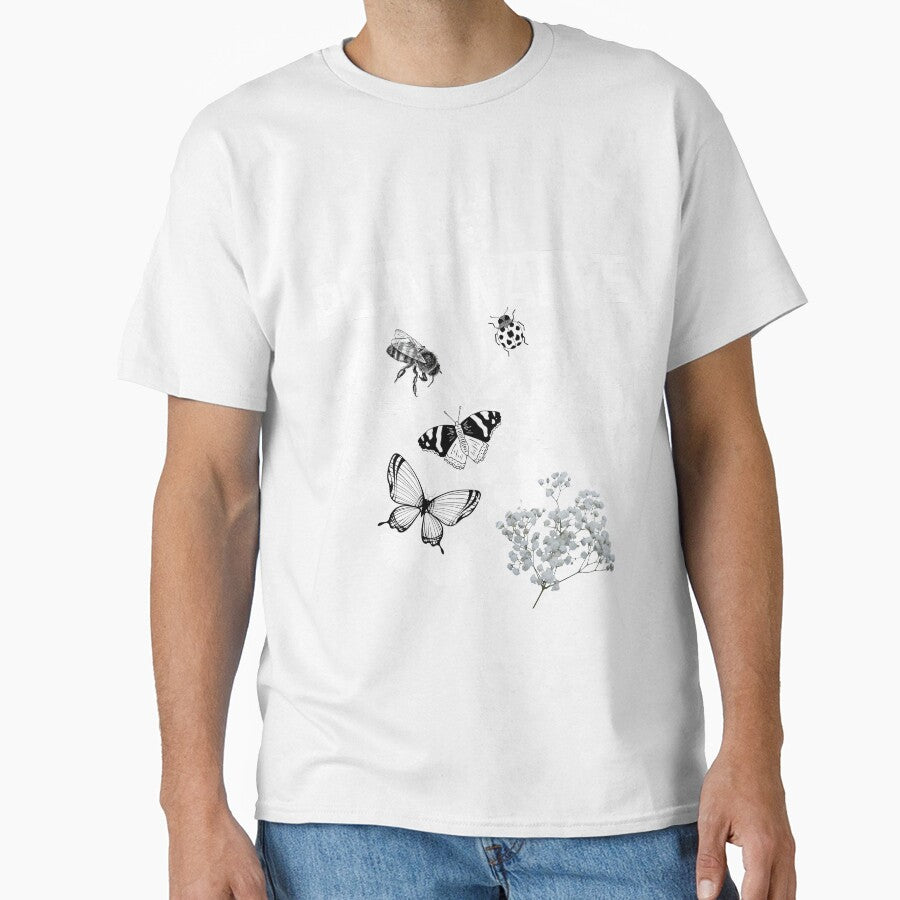 Plant Native White Silhouette Plants & Pollinators Design by EarthArtDesigns
