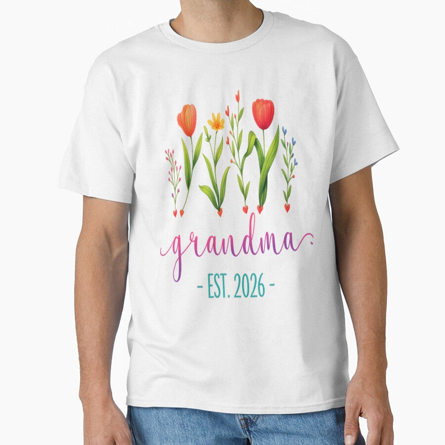 Promoted to Grandma 2026 Pregnancy Floral New Grandma 2026 Hoodie by HazelBergna