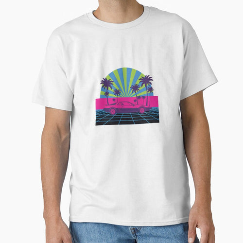 80s Synthwave Retro Car Sunset by AinulArtStor