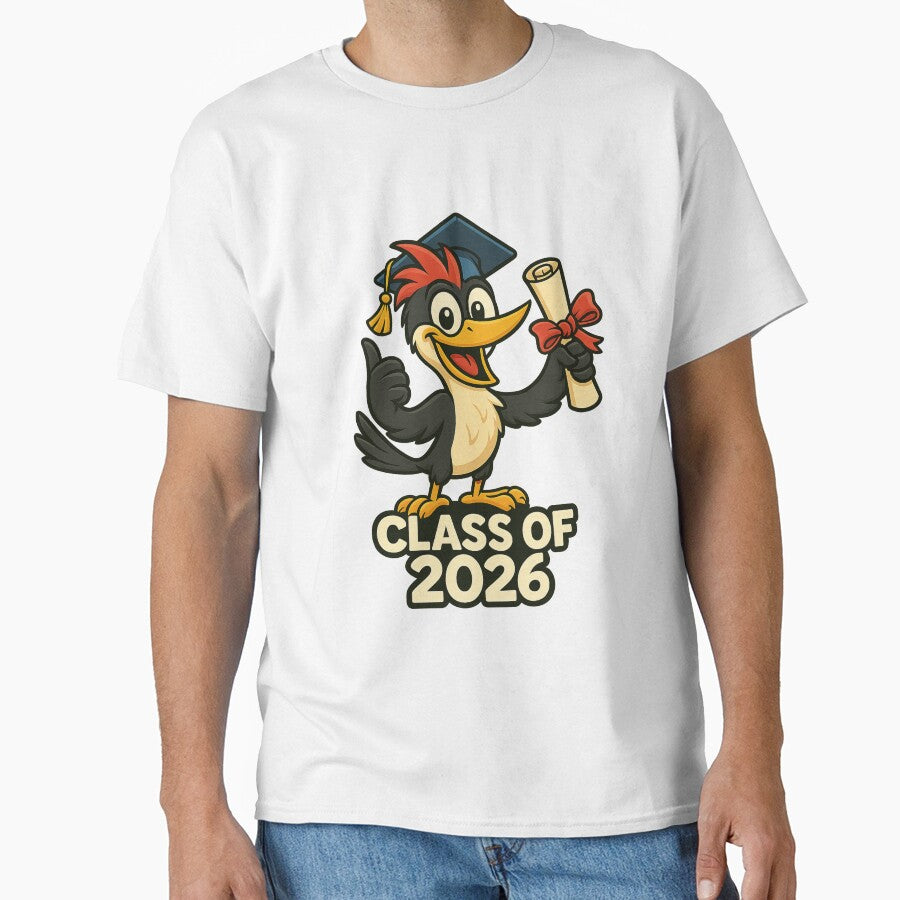 Class of 2026 – Cartoon Woodpecker Graduation Design by OxiSkor