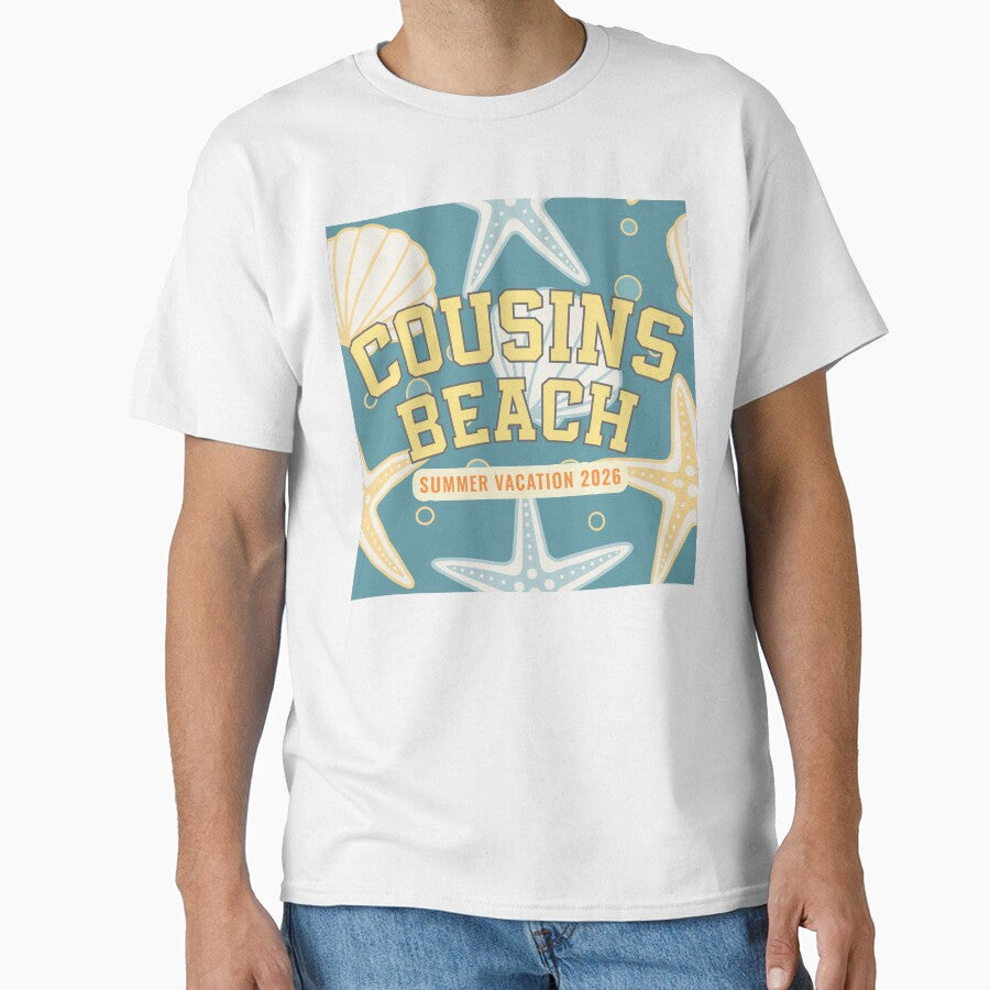 Cousins Beach Summer Vacation 2026 Starfish Shell Pattern Art by PixelWaveBD
