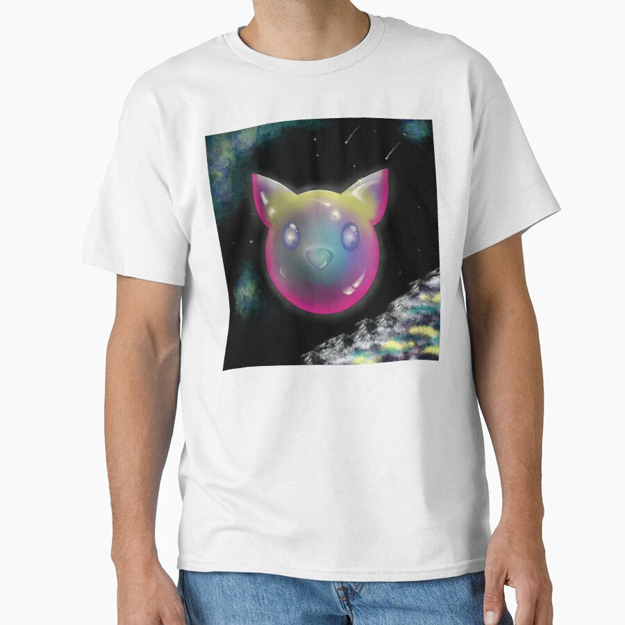Dreamcore Cat Head Bubble - Weird Whimsical Space Illustration by PaulaP-C