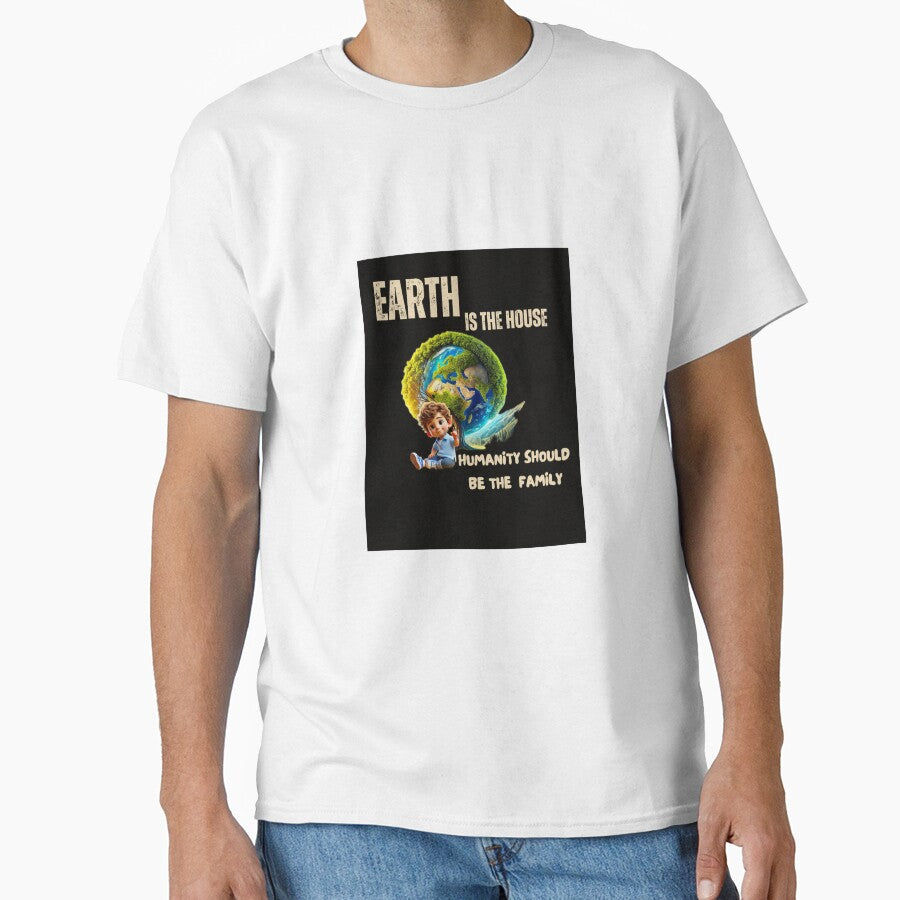 Cute Earth and Boy – Humanity Quote Art by Pallavii