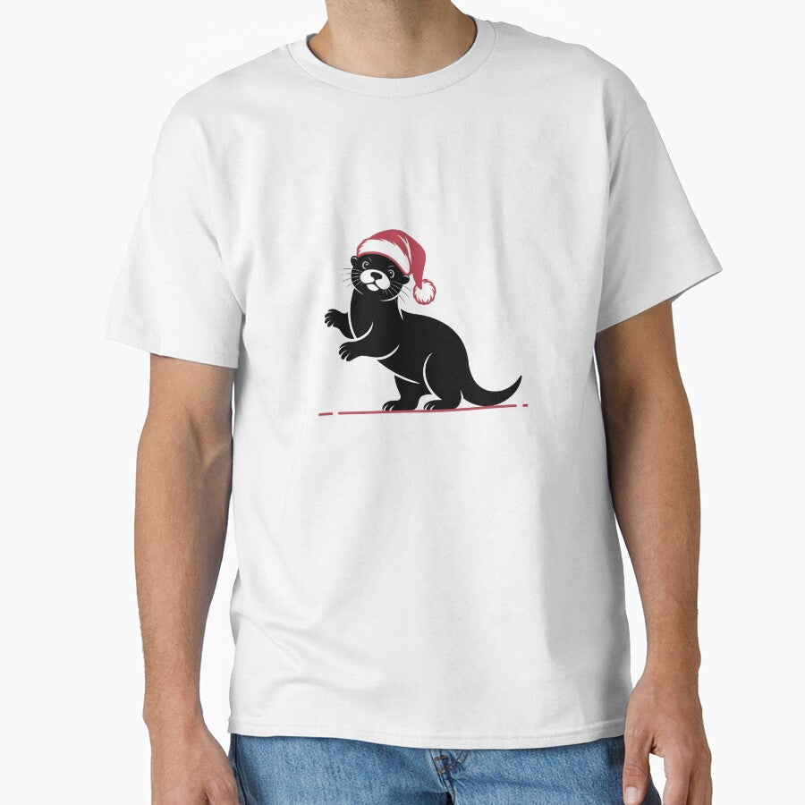 Christmas Otter T-Shirt by NicolasGlowArt