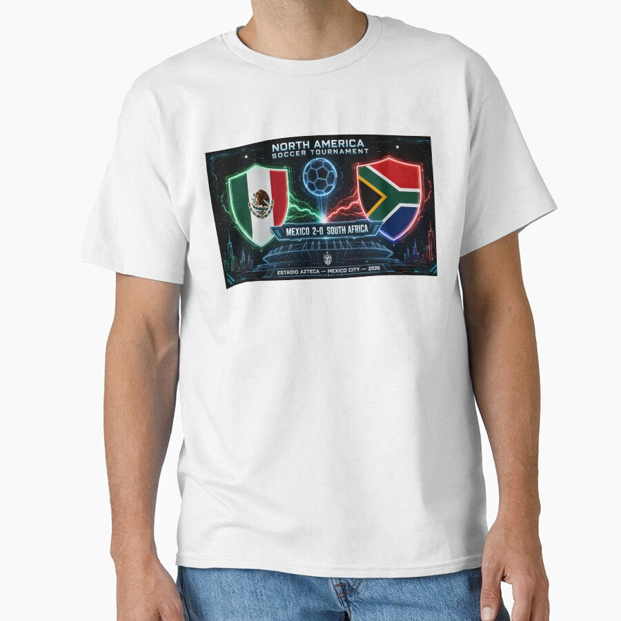 Mexico vs South Africa Soccer Match Neon Artwork by BrickByDream