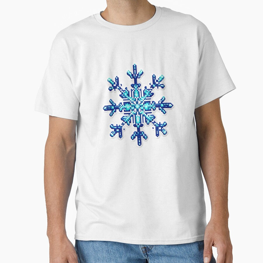 Cute Pixel Snowflake Icon in Icy Blue Palette by BankMano