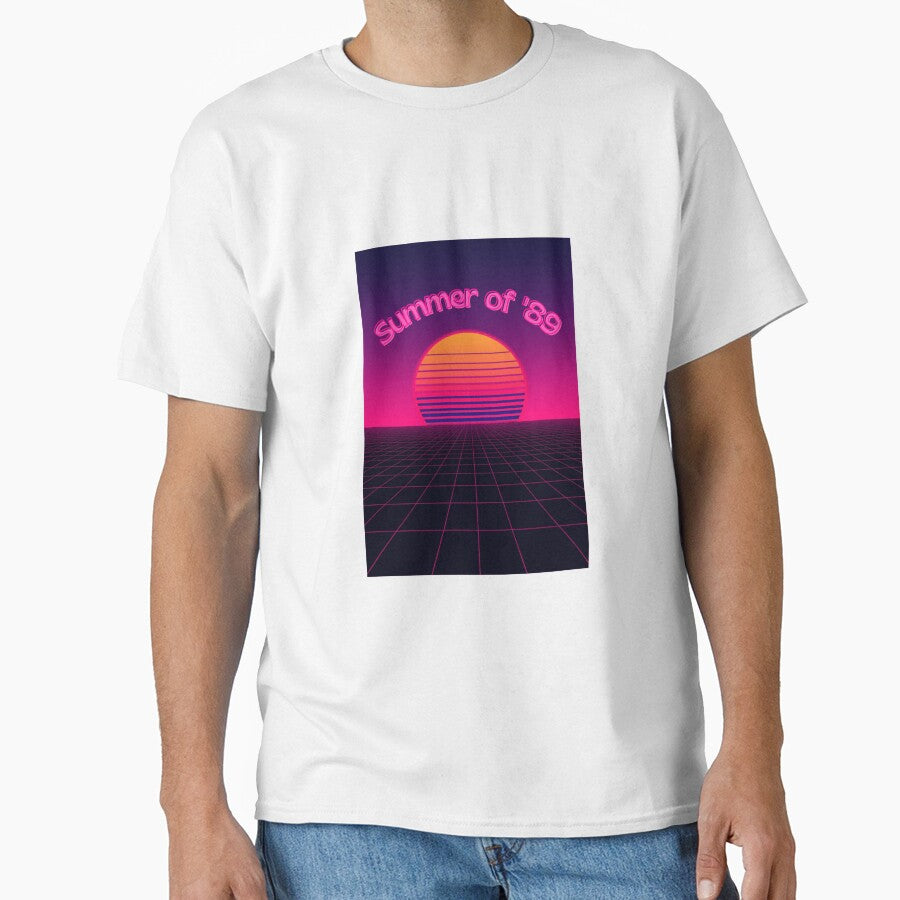 Summer of 89 Retrowave Cassette Tape Sunset Neon Vaporwave Design by jojodebondy