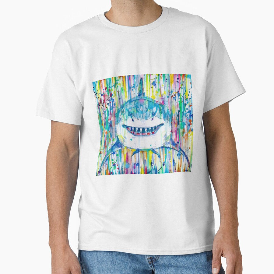 HAPPY SHARK - watercolor portrait by lautir
