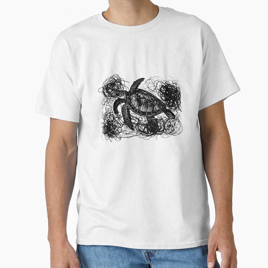 Sea Turtle Trapped in Ocean Debris by Artprintmaking