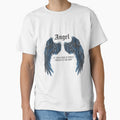 Angel Wings Aesthetic T-Shirt | Gothic Blue Feather Wings Quote Design by KBDesignLab