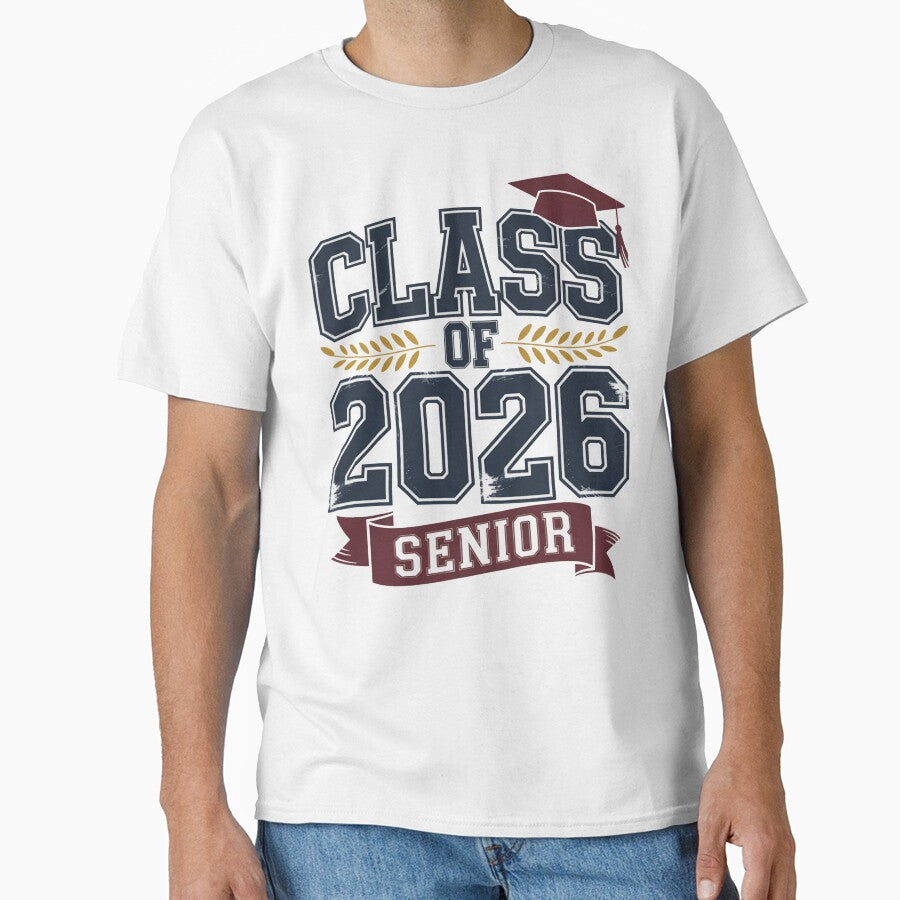 Class of 2026 Senior Graduation Vintage Distressed Design by What a cute-Tee