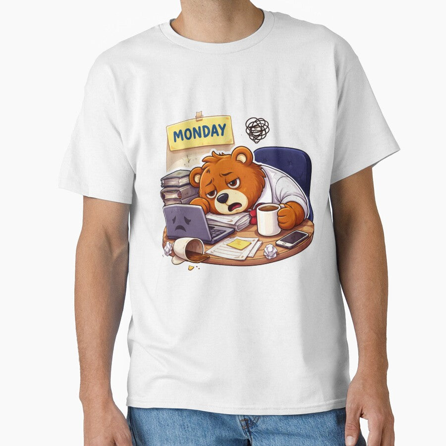 Copy of Tired Coffee Lover Bear Illustration by RelateAndTee