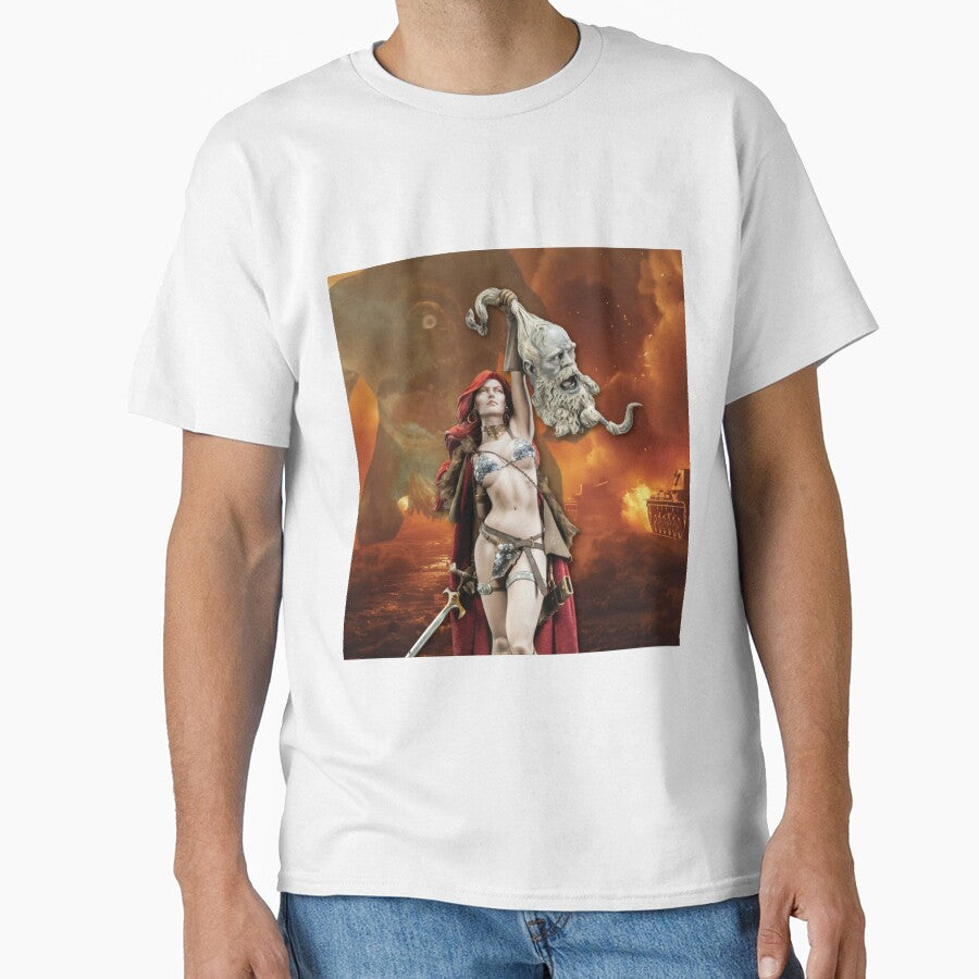 Sexy Red Warrior in Fire – Fantasy Sword Fighter, Bold Female Power Art | Red Vixen Energy by GraphixKing999