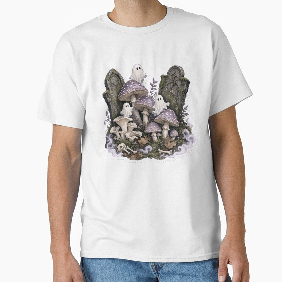 Haunted Graveyard Mushrooms with Tiny Ghosts and Crooked Headstones by StickyGuys