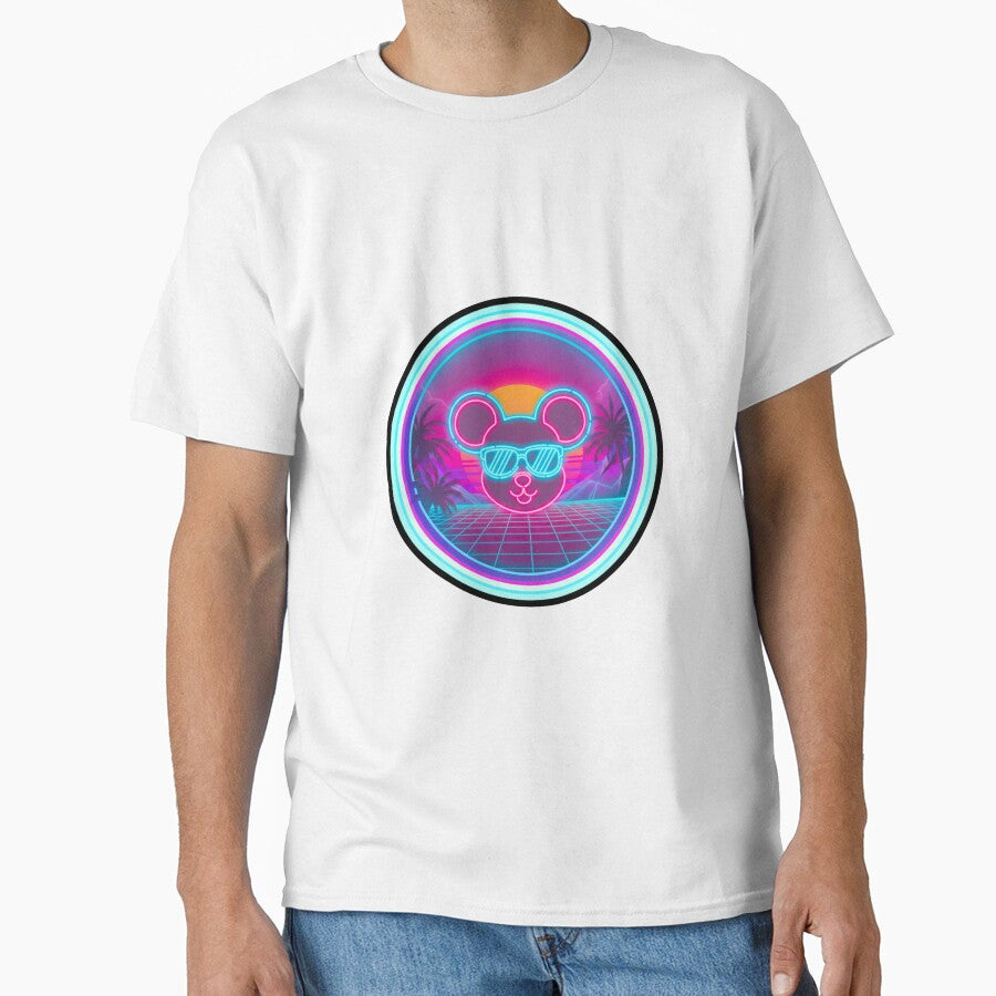 Neon Synthwave Mouse – 80s Retro Sunset Aesthetic by MBBialyPiksel