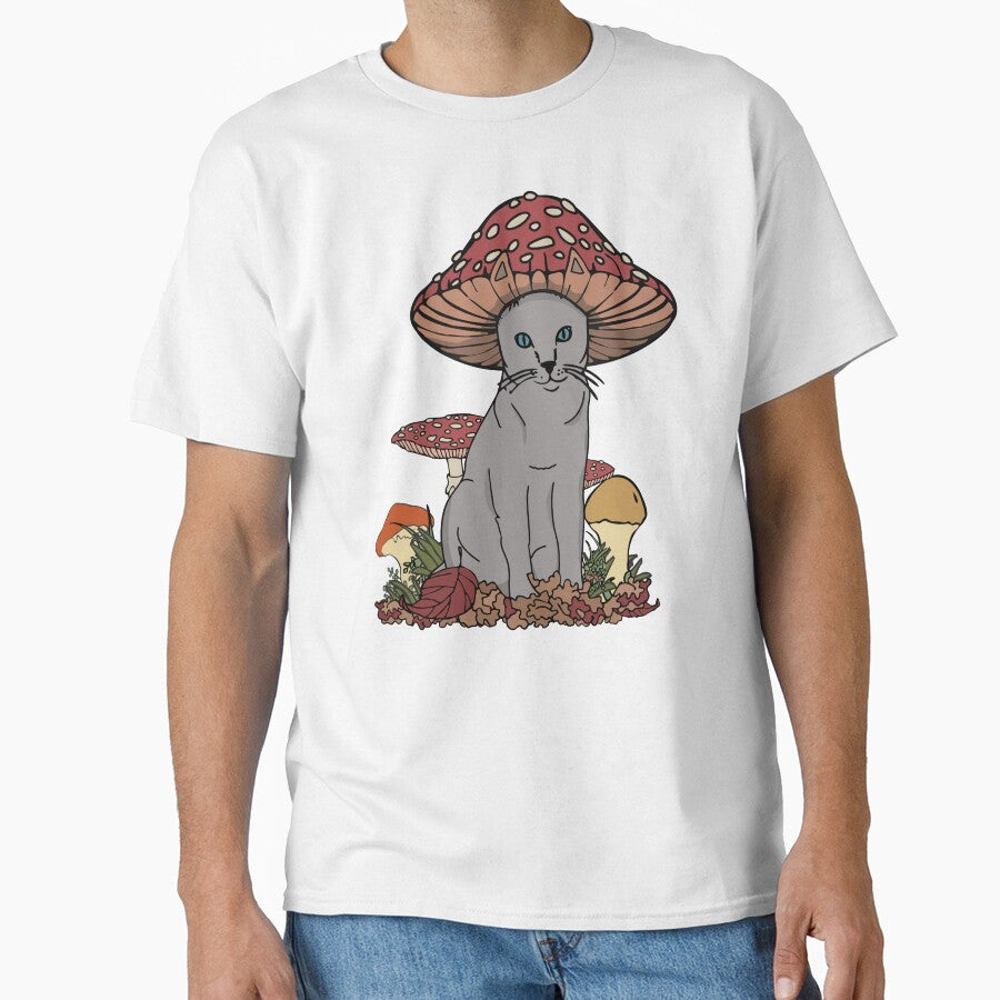 Fairy Cat With Mushroom Hat Cottagecore Aesthetic by alenaz