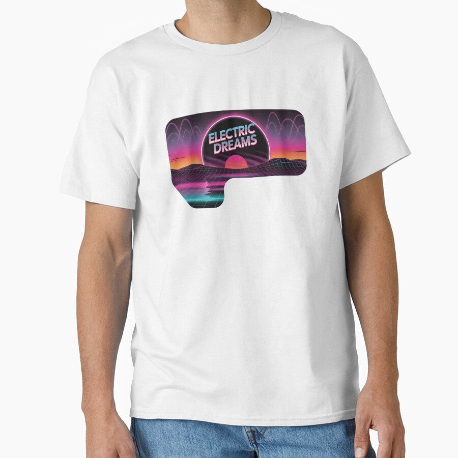 Electric Dreams – Retro Synthwave Neon Sunset by 404wearpl