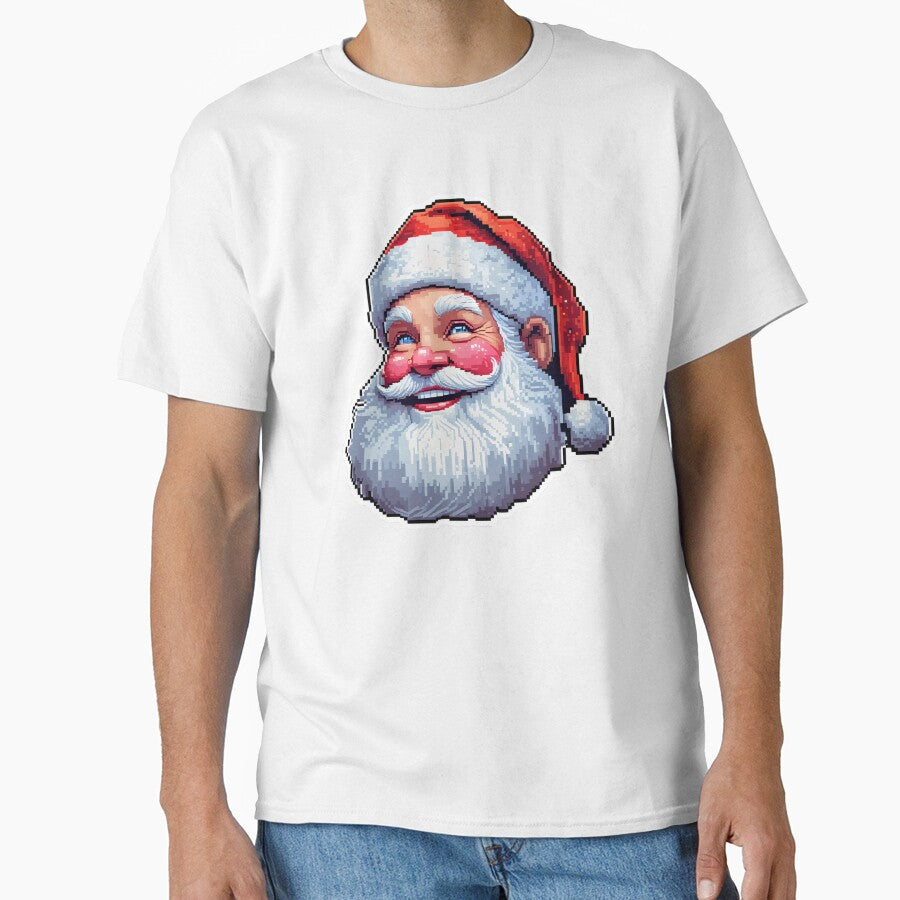 Cute Pixel Santa Claus Face Sticker in Retro 16-Bit Style by BankMano