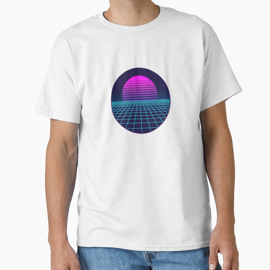 Classic Synthwave Sunset Vector Graphic by Peter Veselinović