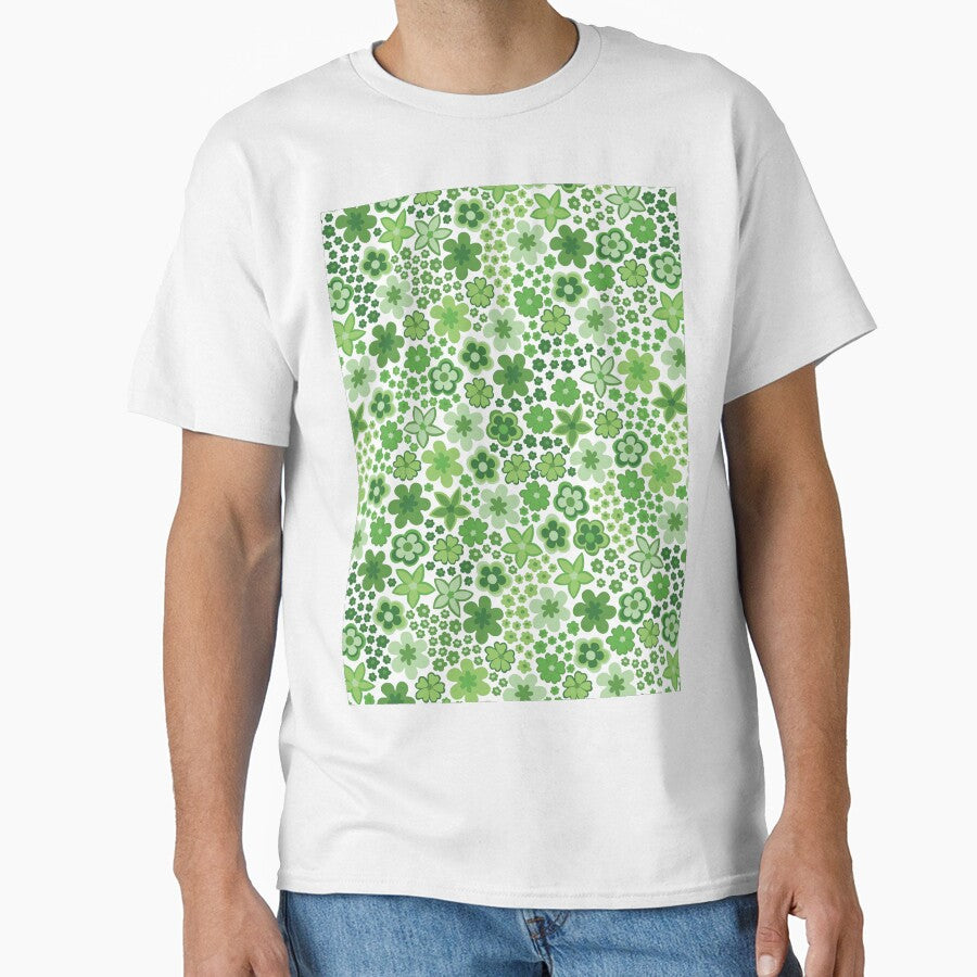 Green 60s retro flower power, retro green, pastel green, 60s groovy pattern, hippie flowers by blomastudios