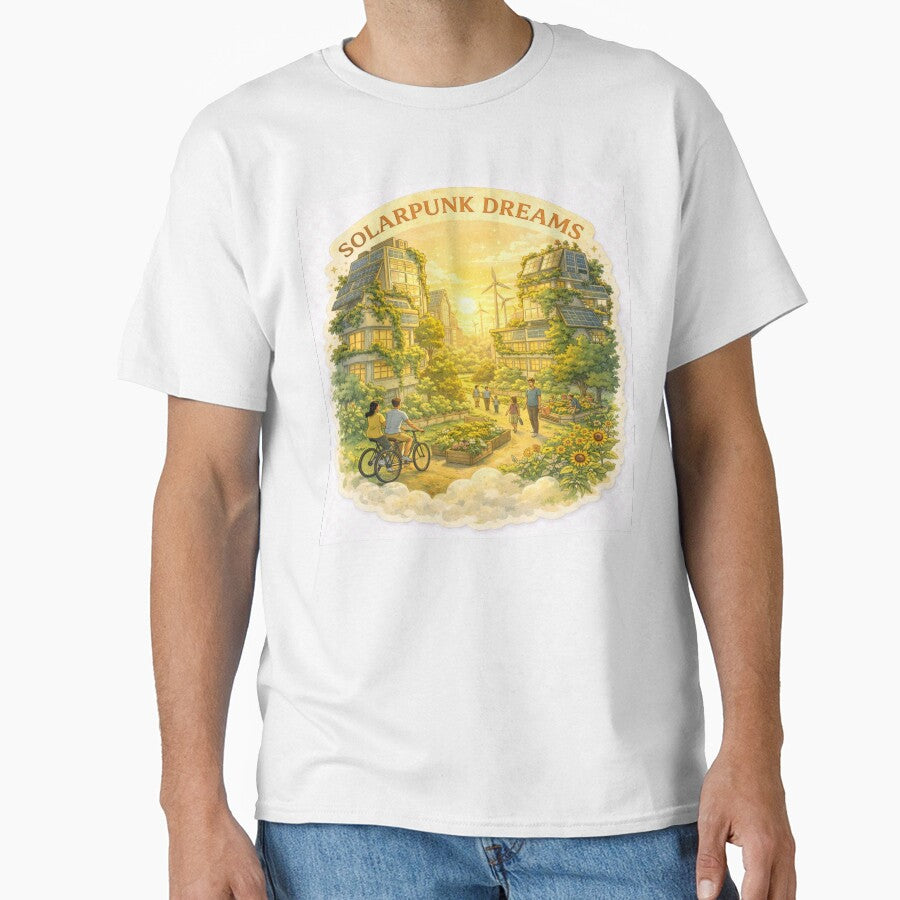 Solarpunk Dreams Optimistic Sustainable Future Poster & Apparel by goodcrystals