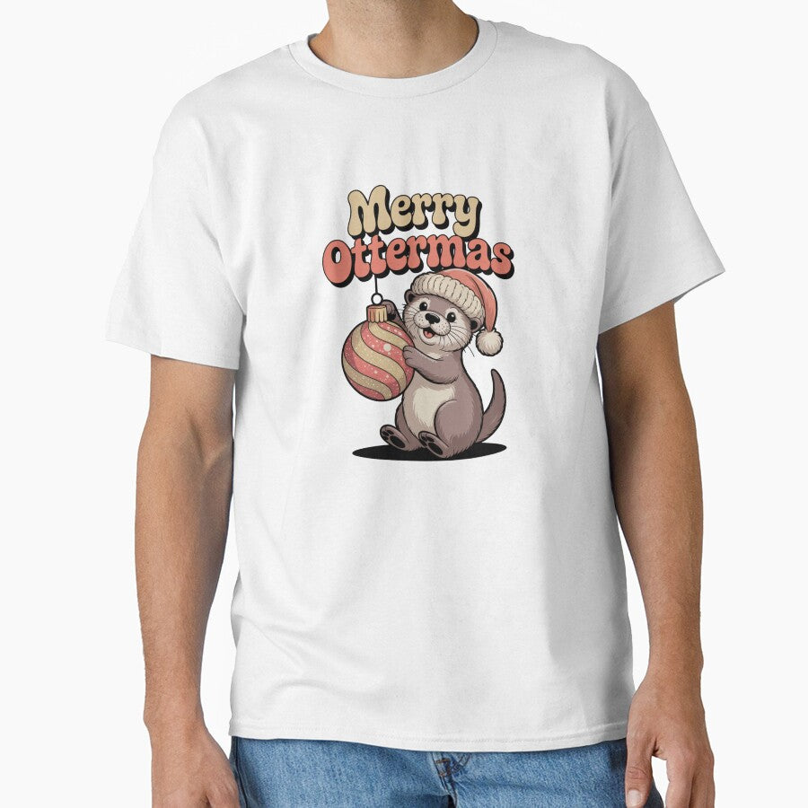 Merry Ottermas | Sticker, T-Shirt by NicolasGlowArt