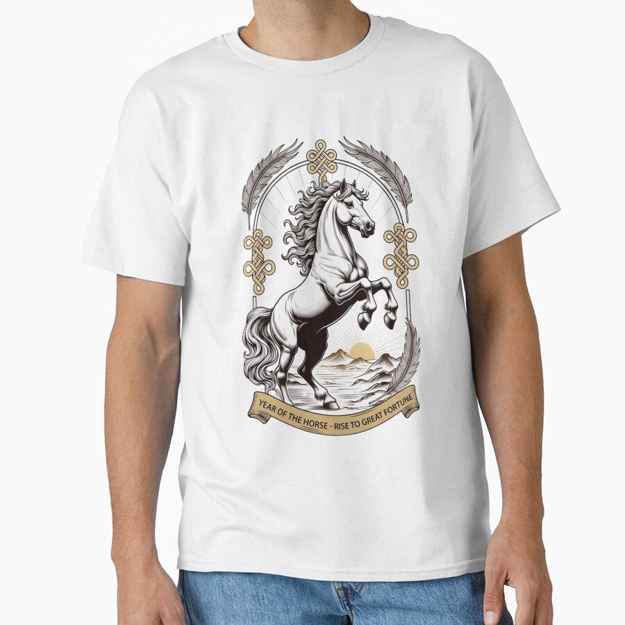 Year of the Horse Triumph T Shirt, Ascend to Riches Mug, Lunar Zodiac Celebration Gift by YMLux