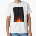 Fiery Soul Silhouette T-Shirt | Abstract Flame Goddess Art | Cosmic Night Aesthetic Shirt | Mystic Feminine Energy Design by KDesignCrafts