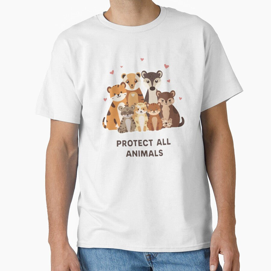 Protect All Animals Shirt World Animal Day Wildlife Conservation Nature Lover Gift Tee by Sky-bully