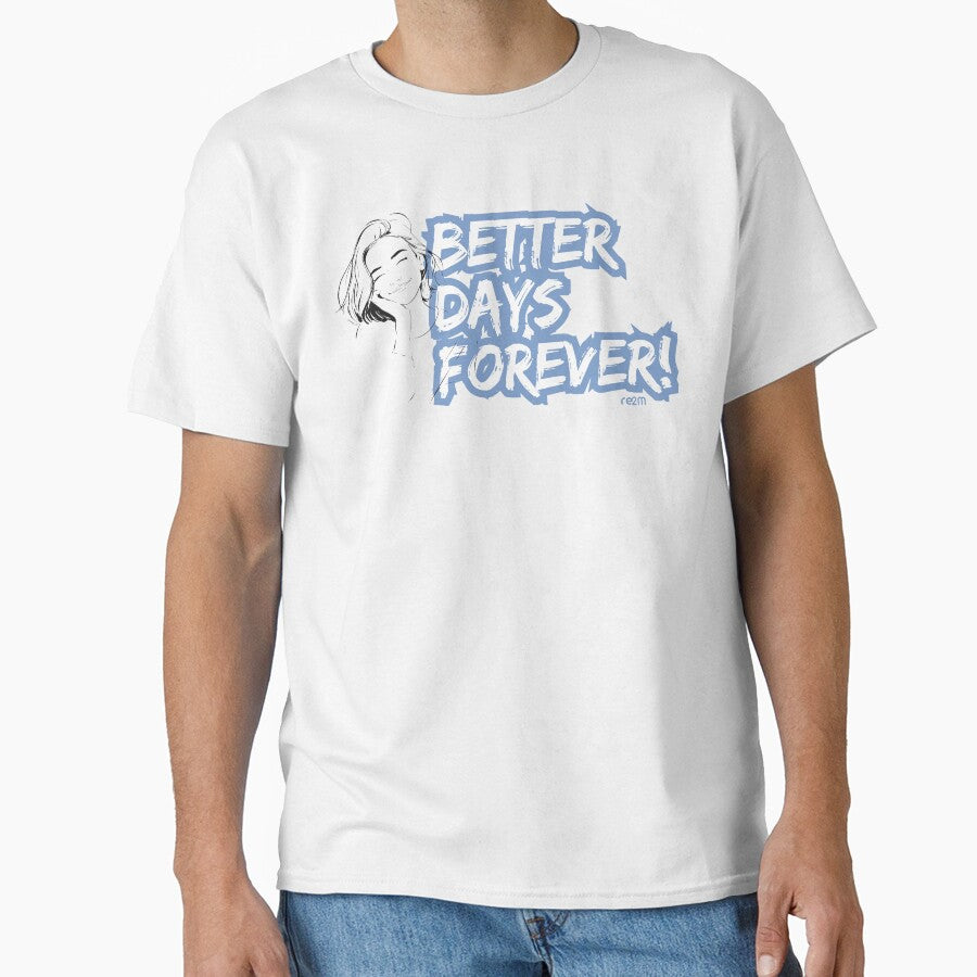 Better Days Forever: Serene Girl Illustration - Positive Aesthetic by re2m