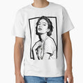 Aesthetic Black and White Girl Portrait Line Art by Azerof