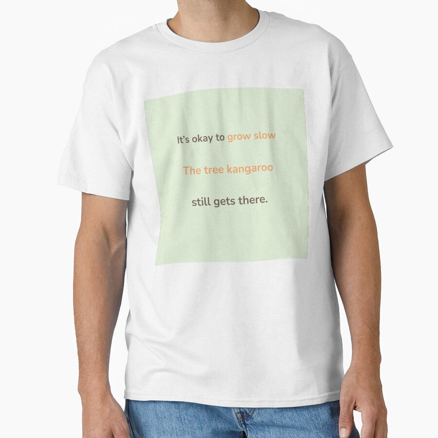 It’s Okay to Grow Slow – Tree Kangaroo Quote Design | Kindwaves Rare Land Series by KWkindwaves