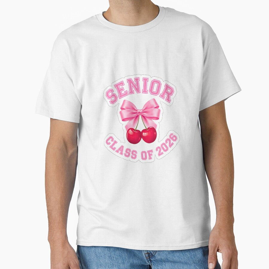 Senior 2026 Coquette Bow Cherry - Class of 2026 Pink Aesthetic by Abdeelol