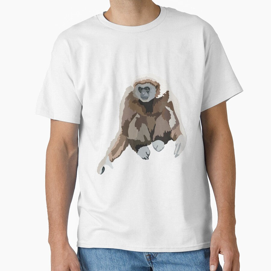 L is for Lar Gibbon,Lar Gibbon – Agile Southeast Asian Primate Wildlife Illustration by PrettylittlepastelUk