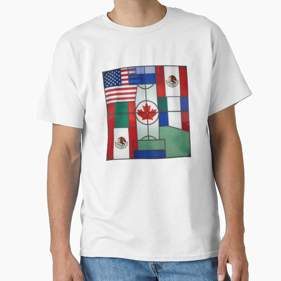 North America Soccer Pitch Stained Glass Art by Gallery-yuuna